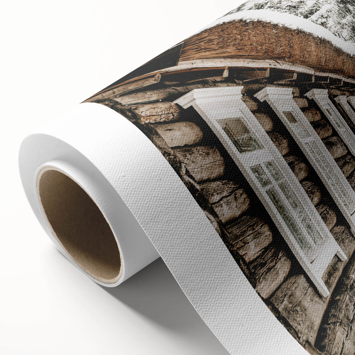 Rustic Farmhouse Decor – Snowy Cabin Wall Art for Country Style Homes