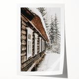 Rustic Farmhouse Decor – Snowy Cabin Wall Art for Country Style Homes