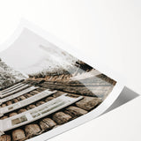 Rustic Farmhouse Decor – Snowy Cabin Wall Art for Country Style Homes