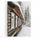 Rustic Farmhouse Decor – Snowy Cabin Wall Art for Country Style Homes