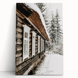 Rustic Farmhouse Decor – Snowy Cabin Wall Art for Country Style Homes