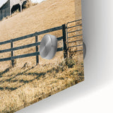 Farmhouse Wall Art Horses Grazing Print | Rustic Country Barn Decor