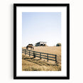 Farmhouse Wall Art Horses Grazing Print | Rustic Country Barn Decor