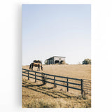 Farmhouse Wall Art Horses Grazing Print | Rustic Country Barn Decor