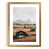 Farmhouse Wall Art – Rustic Cabin and Mountain Scene for Country Decor