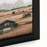 Farmhouse Wall Art – Rustic Cabin and Mountain Scene for Country Decor