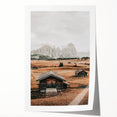 Farmhouse Wall Art – Rustic Cabin and Mountain Scene for Country Decor