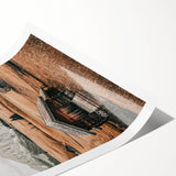 Farmhouse Wall Art – Rustic Cabin and Mountain Scene for Country Decor