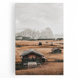Farmhouse Wall Art – Rustic Cabin and Mountain Scene for Country Decor