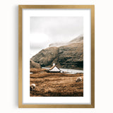 Farmhouse Wall Art – Tranquil Church in Rustic Mountain Scenery