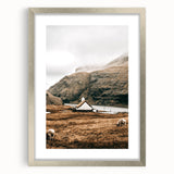 Farmhouse Wall Art – Tranquil Church in Rustic Mountain Scenery