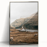 Farmhouse Wall Art – Tranquil Church in Rustic Mountain Scenery