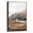 Farmhouse Wall Art – Tranquil Church in Rustic Mountain Scenery