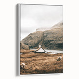 Farmhouse Wall Art – Tranquil Church in Rustic Mountain Scenery