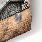 Farmhouse Wall Art – Rustic Cabin with Majestic Mountain Backdrop