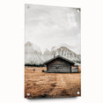 Farmhouse Wall Art – Rustic Cabin with Majestic Mountain Backdrop