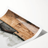 Farmhouse Wall Art – Rustic Cabin with Majestic Mountain Backdrop