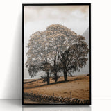 Farmhouse Wall Art – Majestic Trees in Rustic Country Landscape