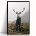 Farmhouse Wall Art – Majestic Stag in Misty Landscape for Rustic Homes