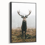 Farmhouse Wall Art – Majestic Stag in Misty Landscape for Rustic Homes