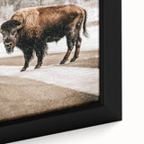 Farmhouse Wall Art – Majestic Bison in Winter Landscape for Rustic Homes