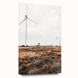 Farmhouse Wall Art – Wind Turbines in Open Field for Modern Rustic Decor