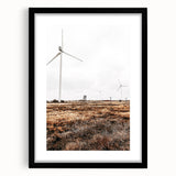 Farmhouse Wall Art – Wind Turbines in Open Field for Modern Rustic Decor