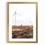 Farmhouse Wall Art – Wind Turbines in Open Field for Modern Rustic Decor