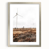 Farmhouse Wall Art – Wind Turbines in Open Field for Modern Rustic Decor