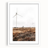 Farmhouse Wall Art – Wind Turbines in Open Field for Modern Rustic Decor
