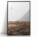 Farmhouse Wall Art – Wind Turbines in Open Field for Modern Rustic Decor