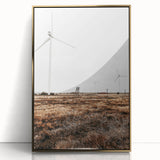 Farmhouse Wall Art – Wind Turbines in Open Field for Modern Rustic Decor
