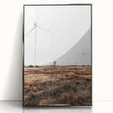 Farmhouse Wall Art – Wind Turbines in Open Field for Modern Rustic Decor