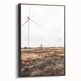 Farmhouse Wall Art – Wind Turbines in Open Field for Modern Rustic Decor