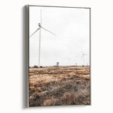 Farmhouse Wall Art – Wind Turbines in Open Field for Modern Rustic Decor