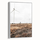Farmhouse Wall Art – Wind Turbines in Open Field for Modern Rustic Decor