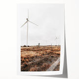Farmhouse Wall Art – Wind Turbines in Open Field for Modern Rustic Decor