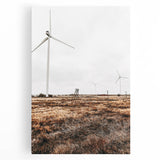 Farmhouse Wall Art – Wind Turbines in Open Field for Modern Rustic Decor
