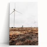 Farmhouse Wall Art – Wind Turbines in Open Field for Modern Rustic Decor