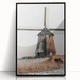 Farmhouse Wall Art – Rustic Windmill in Snowy Landscape for Country Decor