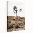 Farmhouse Wall Art – Rustic Windmill in Desert Landscape for Country Decor