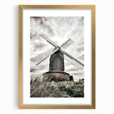 Farmhouse Wall Art – Classic Windmill with Dramatic Sky for Rustic Decor