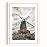 Farmhouse Wall Art – Classic Windmill with Dramatic Sky for Rustic Decor