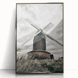 Farmhouse Wall Art – Classic Windmill with Dramatic Sky for Rustic Decor