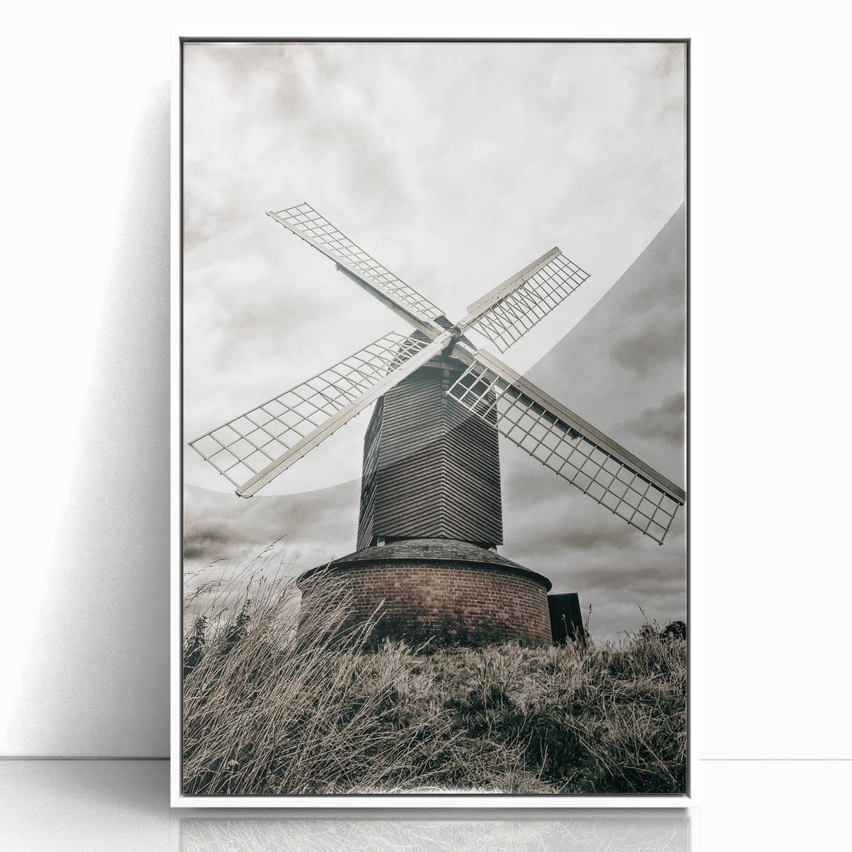 Farmhouse Wall Art – Classic Windmill with Dramatic Sky for Rustic Decor