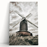 Farmhouse Wall Art – Classic Windmill with Dramatic Sky for Rustic Decor