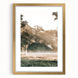 Farmhouse Wall Art – Serene Misty Countryside House for Rustic Decor