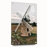 Farmhouse Wall Art – Classic Windmill in Rural Landscape for Rustic Decor