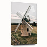 Farmhouse Wall Art – Classic Windmill in Rural Landscape for Rustic Decor