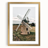 Farmhouse Wall Art – Classic Windmill in Rural Landscape for Rustic Decor